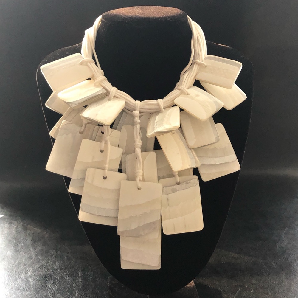 Signed Chico’s Cream Statement Necklace